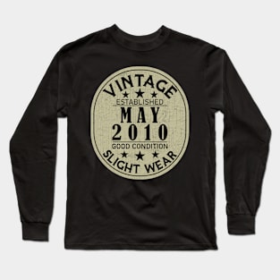 Vintage Established May 2010 - Good Condition Slight Wear Long Sleeve T-Shirt